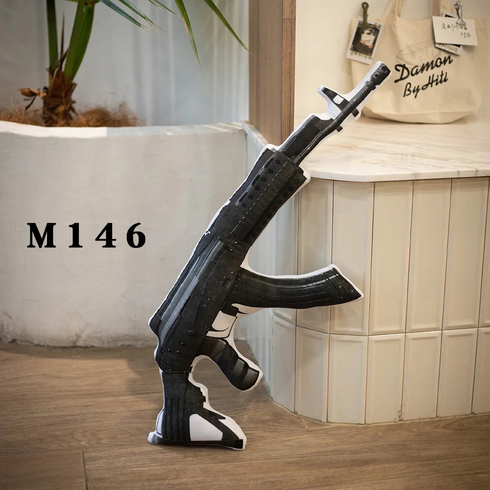 Fake M16 Assault Rifle Printed Plush Toy