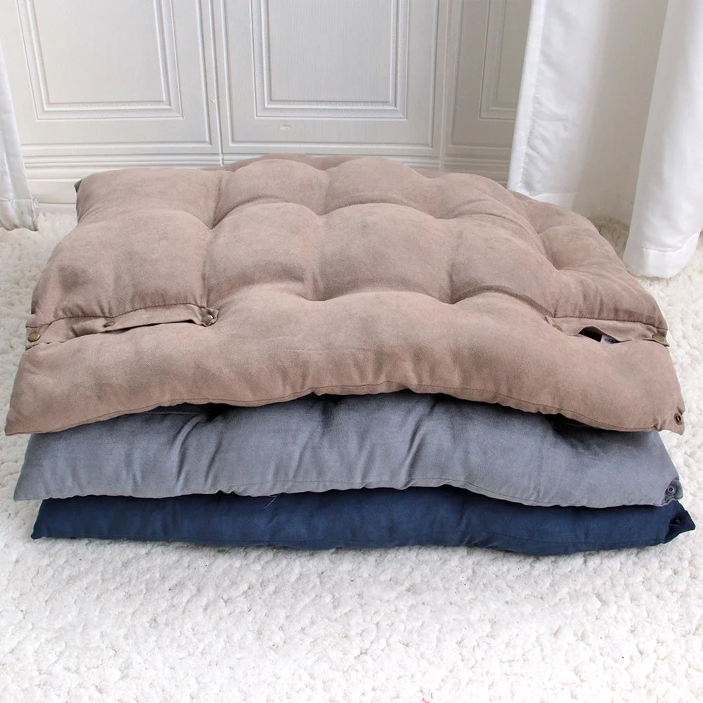 Plush-Cushion Dog Bed with Pillow and Leg Rest