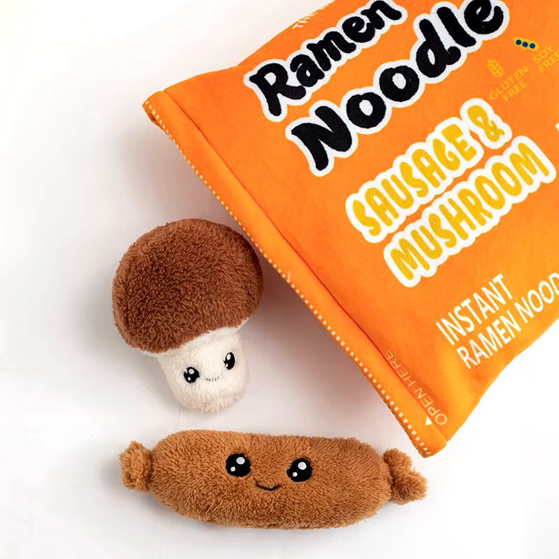 Pack of Ramen Noodle Stuffed Snack Plushes