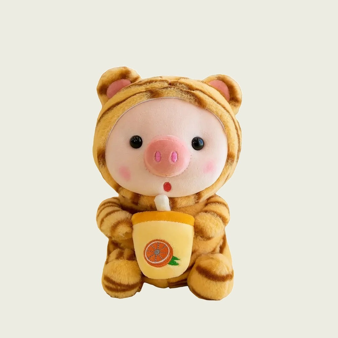 Baby Pig in Costume with Bubble Boba Tea 9.2" Plushie