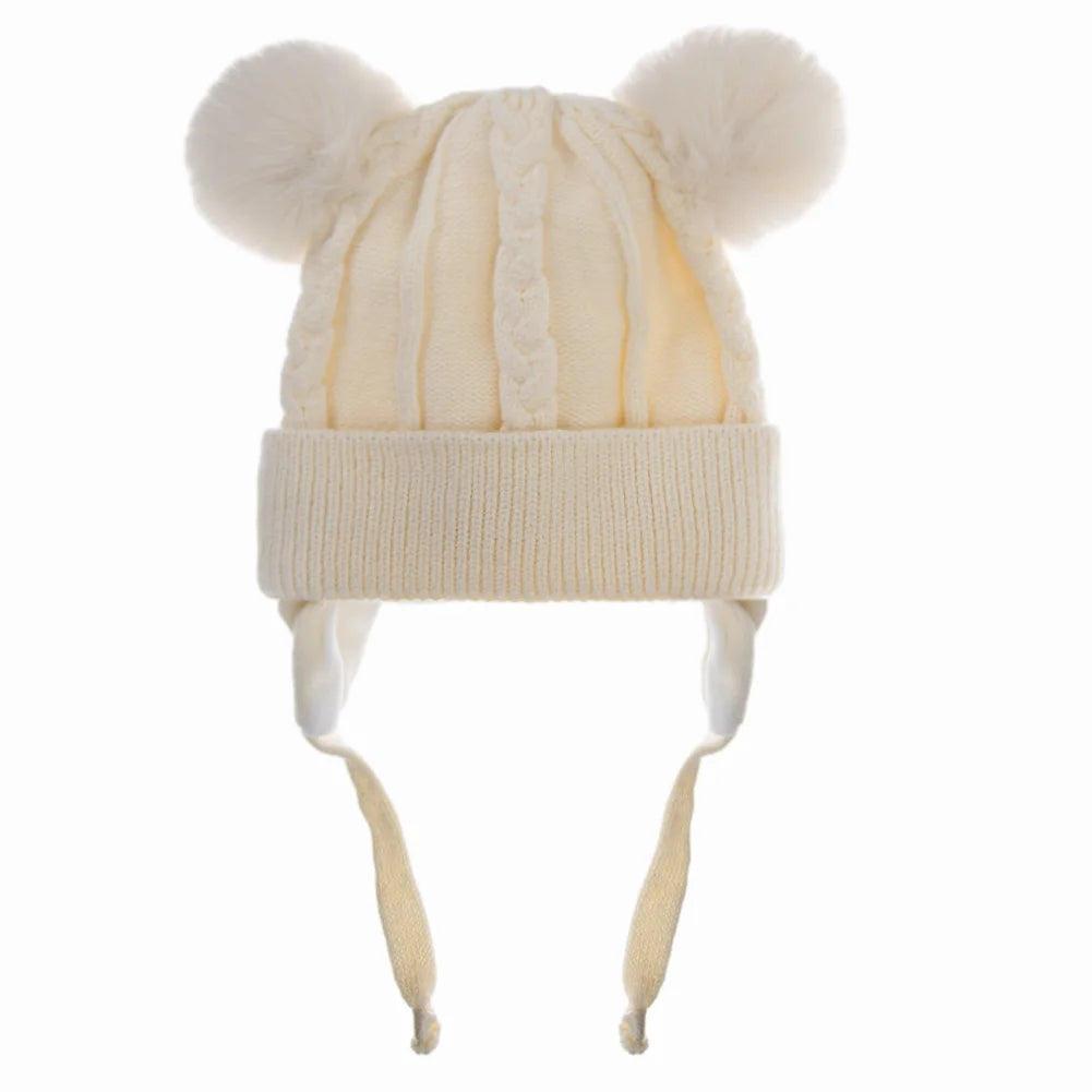 Pompom Ears Plush Winter Hat
