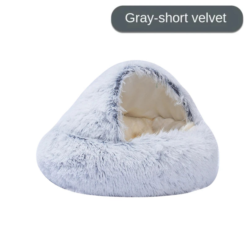 Cat Igloo Plush Bed with Tent Opening