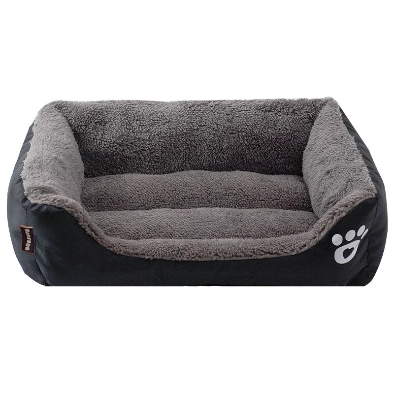 Dog Paw Heart Emblem Plush Dog Bed