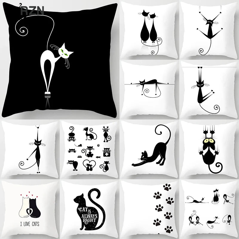 Cat Spooked by Jack-O-Lantern Mouse Plush Pillow Case