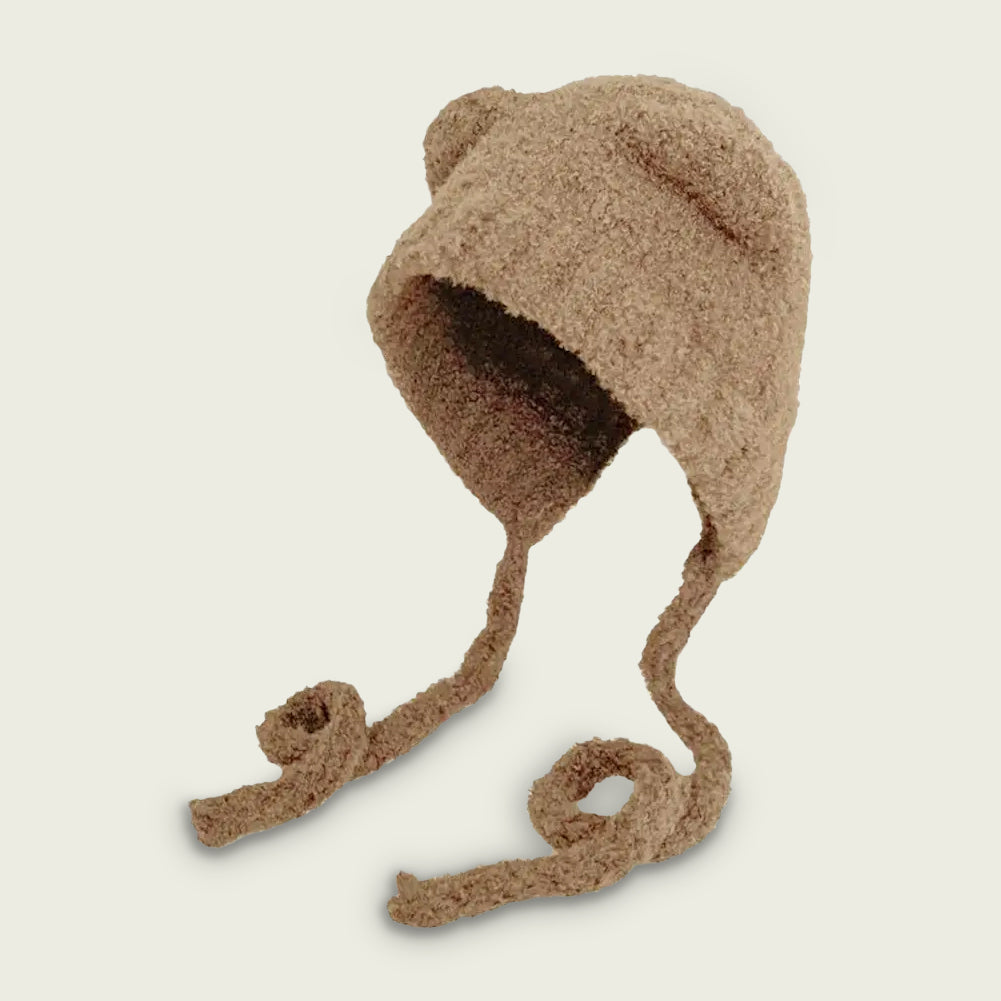 Bear Ears Plush Beanie Knit Hat