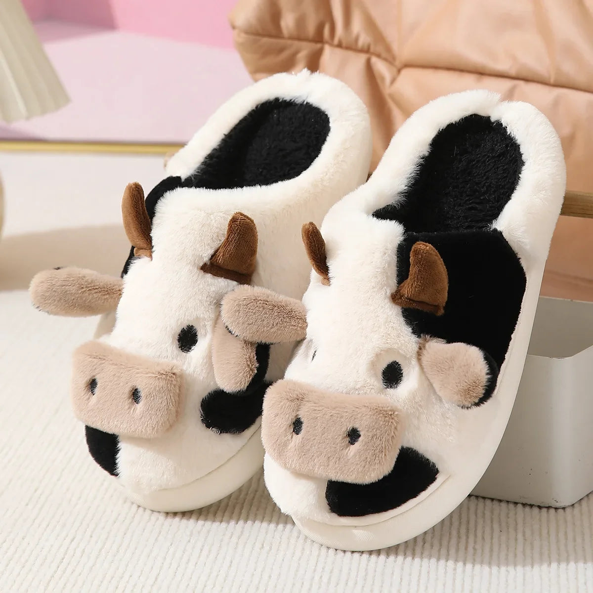 Cow Plush Slippers