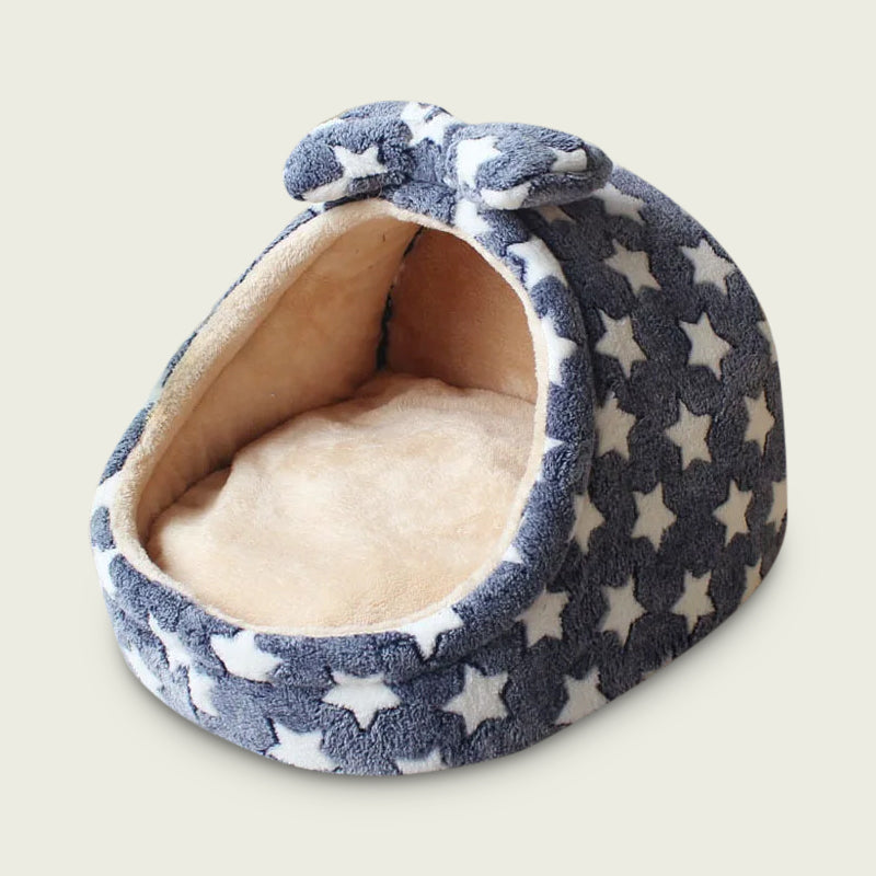 Luxe Plush Pet Crib with Bow