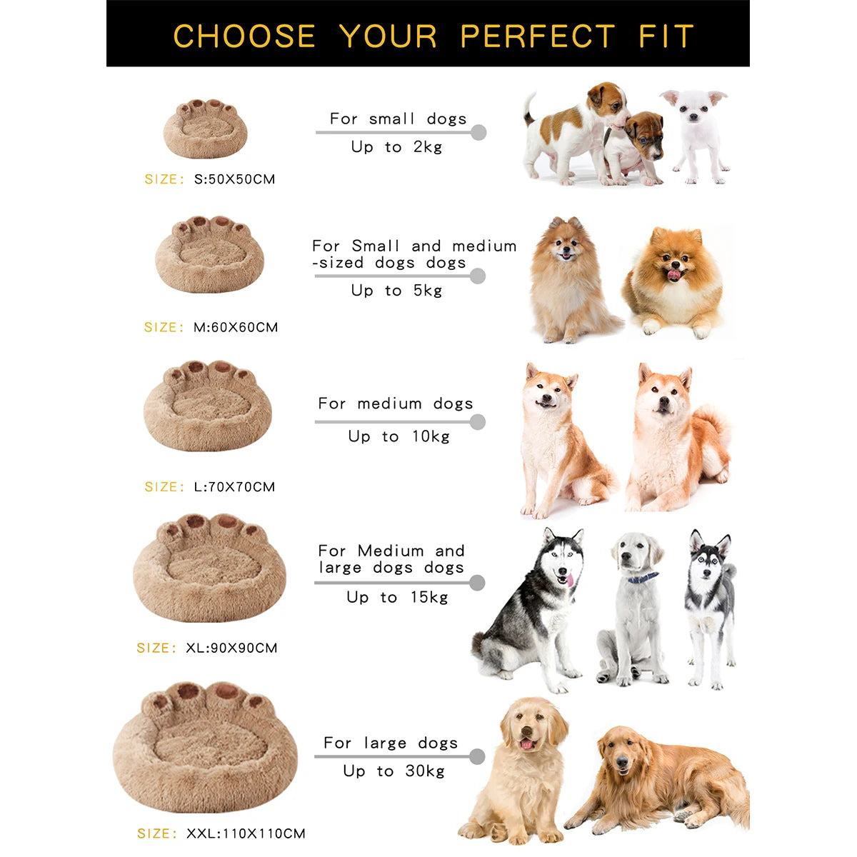 Dog Paw Plush Bed