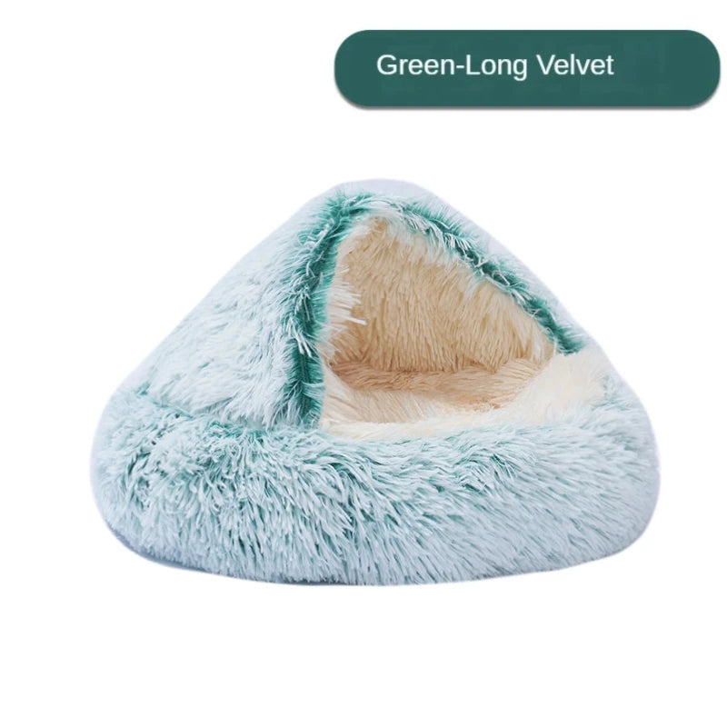 Cat Igloo Plush Bed with Tent Opening