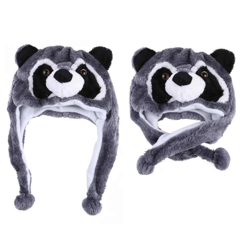 Raccoon Plush Winter Hat