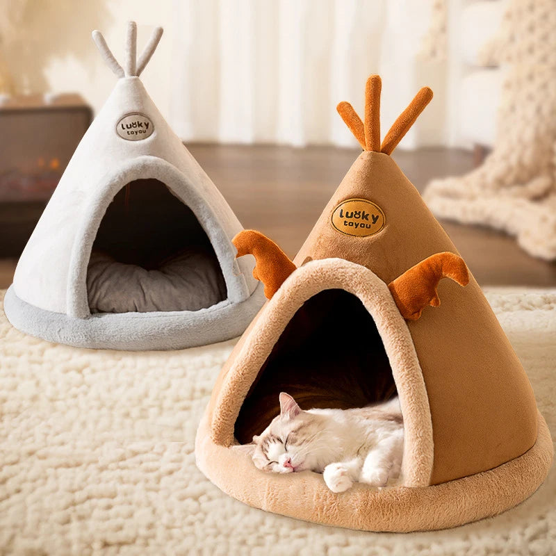 Pet Teepee Tent with Plush Mattress