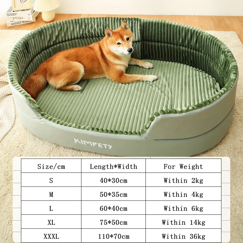 Plush-Ribbed Dog Bed