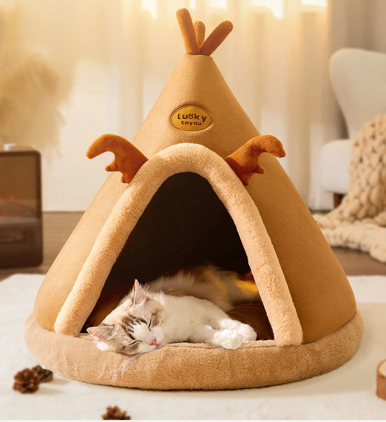 Pet Teepee Tent with Plush Mattress