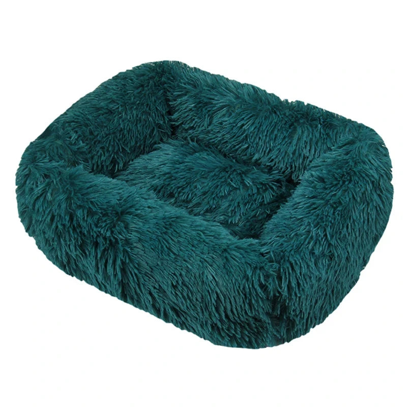 Rectangle Plush Dog/Cat Bed with Soft Lacy Frills