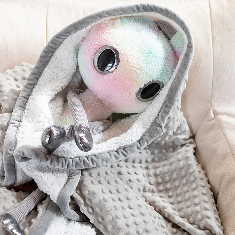 White-Pink Alien Plushie Doll