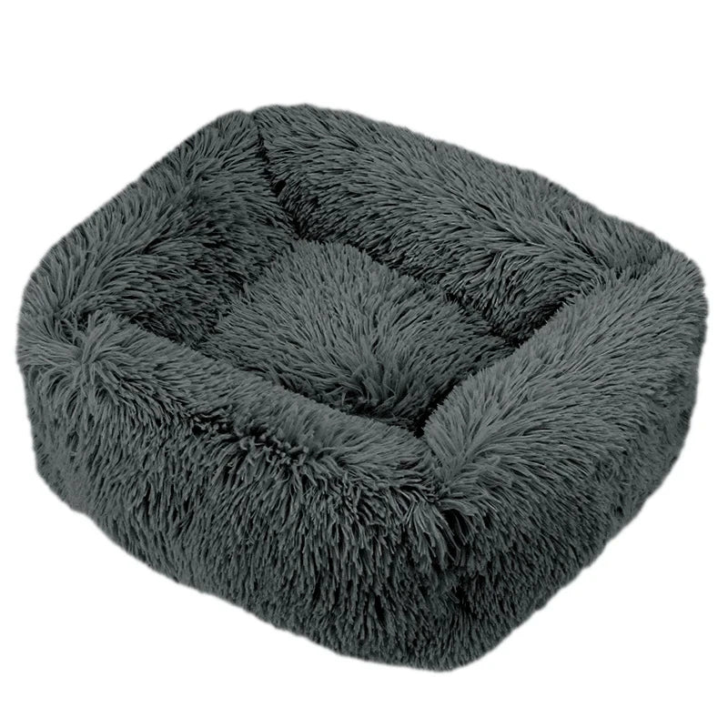 Rectangle Plush Dog/Cat Bed with Soft Lacy Frills