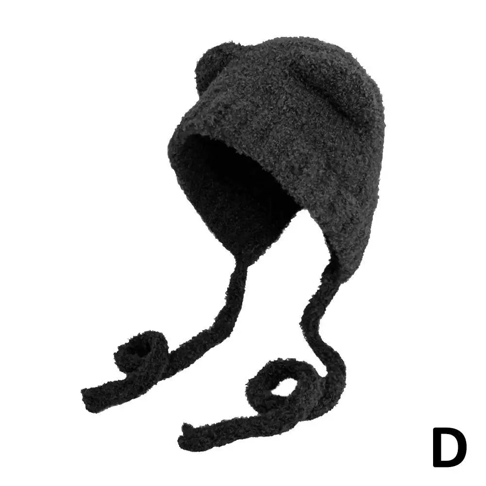 Bear Ears Plush Beanie Knit Hat