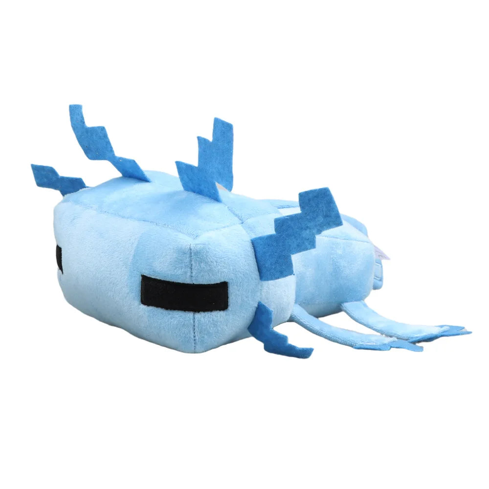 Digital Axolotl Plushie Pixel Blocks Stuffed Animal