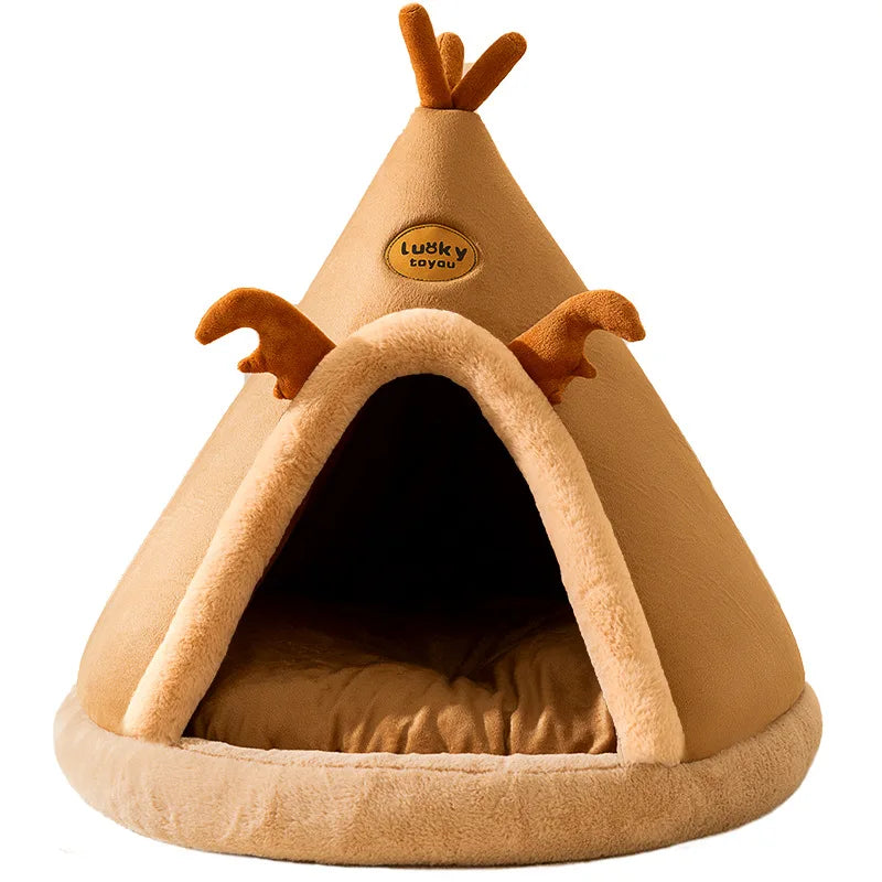 Pet Teepee Tent with Plush Mattress