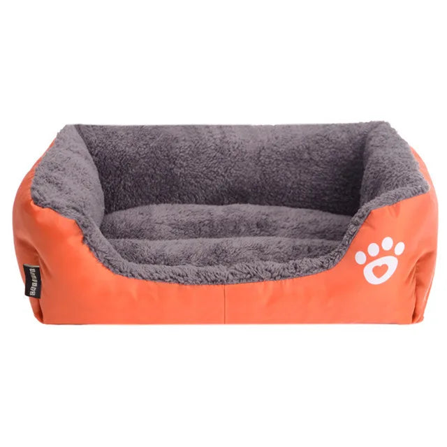 Dog Paw Heart Emblem Plush Dog Bed