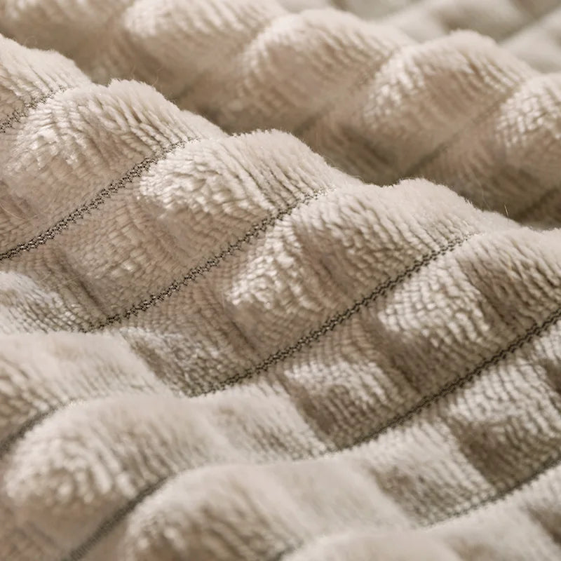 Waffle-Knit Flannel Rectangular Plush Dog Mattress