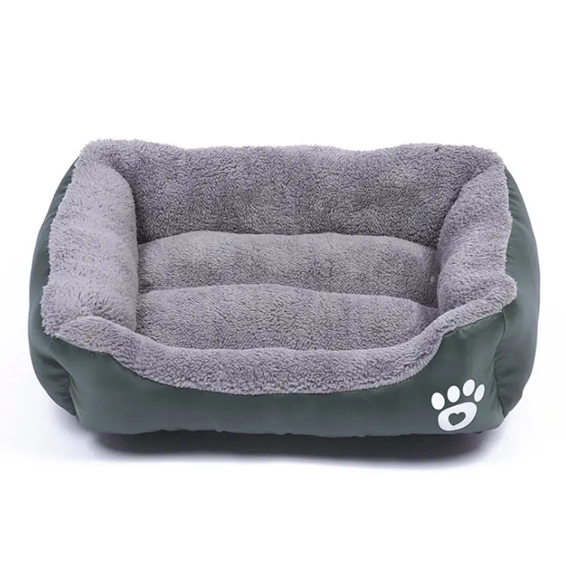 Dog Paw Heart Emblem Plush Dog Bed