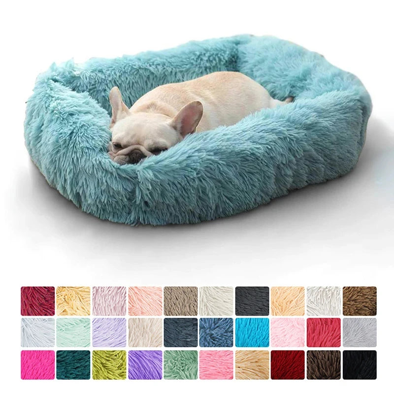 Rectangle Plush Dog/Cat Bed with Soft Lacy Frills