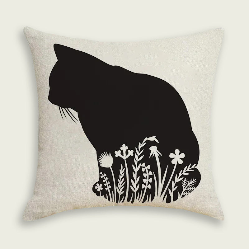 Big Cat in the Garden Plush Pillow Case