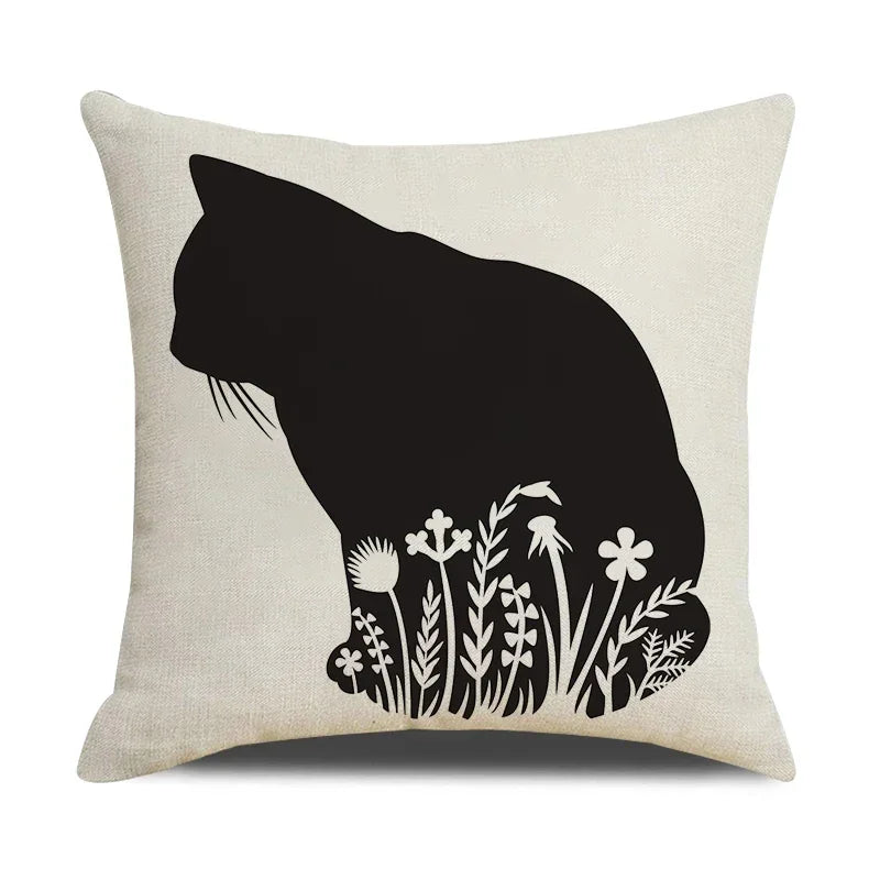 Big Cat in the Garden Plush Pillow Case