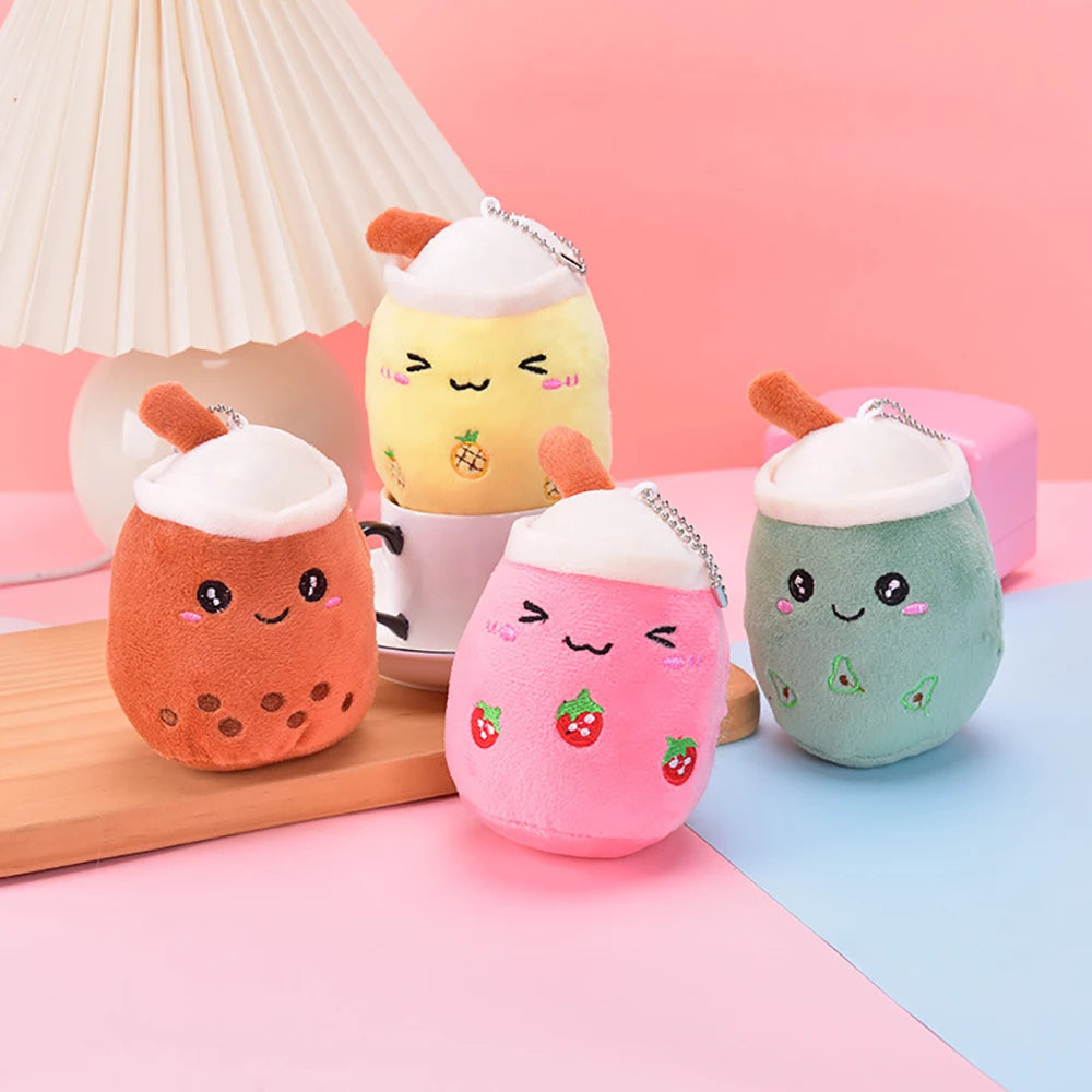 Bubble Tea 4.3" Boba Pearl Milk Plushie Keychain