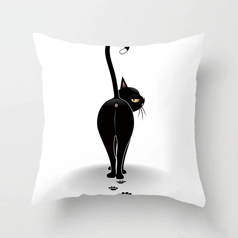 Cat Walking Away Plush Pillow Case