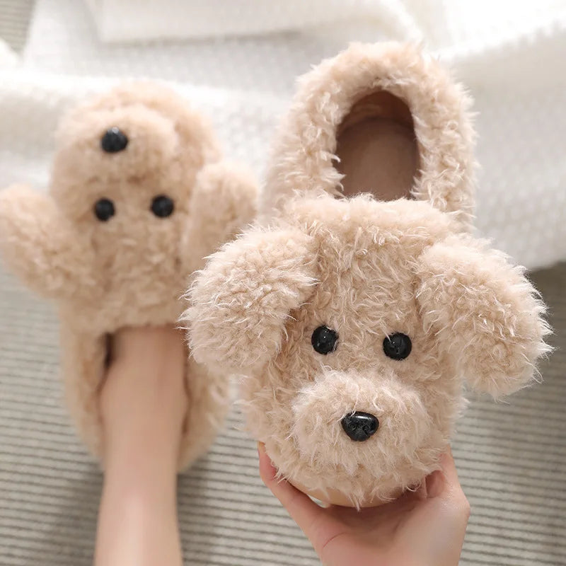 Toy Poodle Plush Slippers