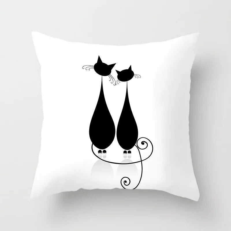 2 Cats Observing Plush Pillow Case