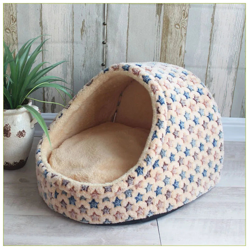 Luxe Plush Pet Crib with Bow