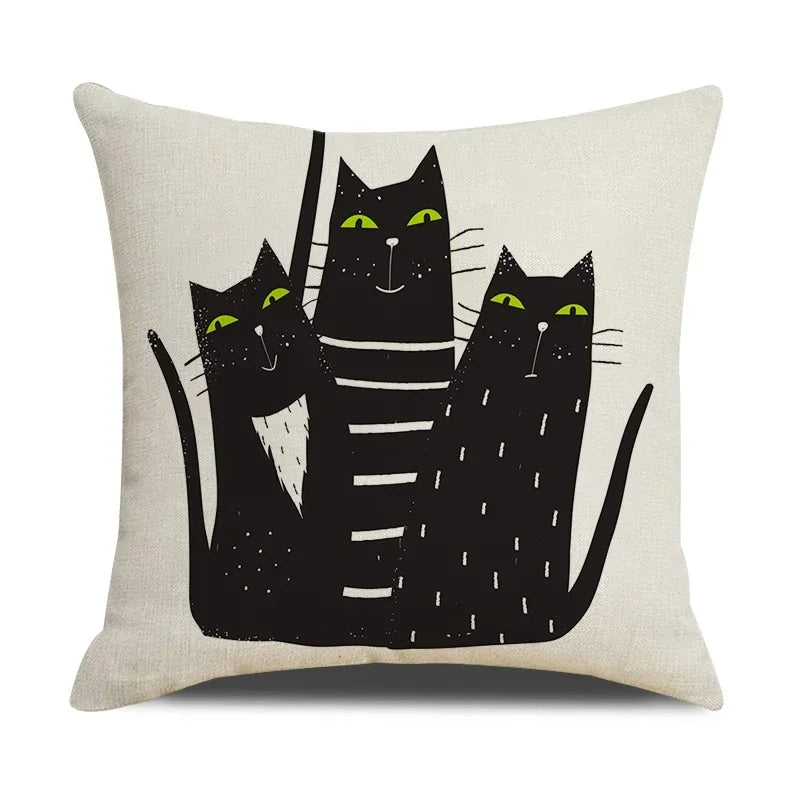 3 Wise Tall Cats Plush Pillow Case