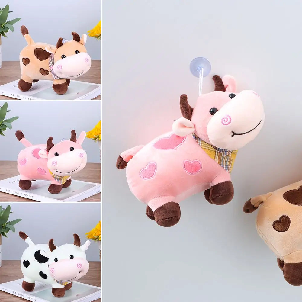 Baby Calf Cow with Spotted Hearts Plushie 11" Stuffed Animal