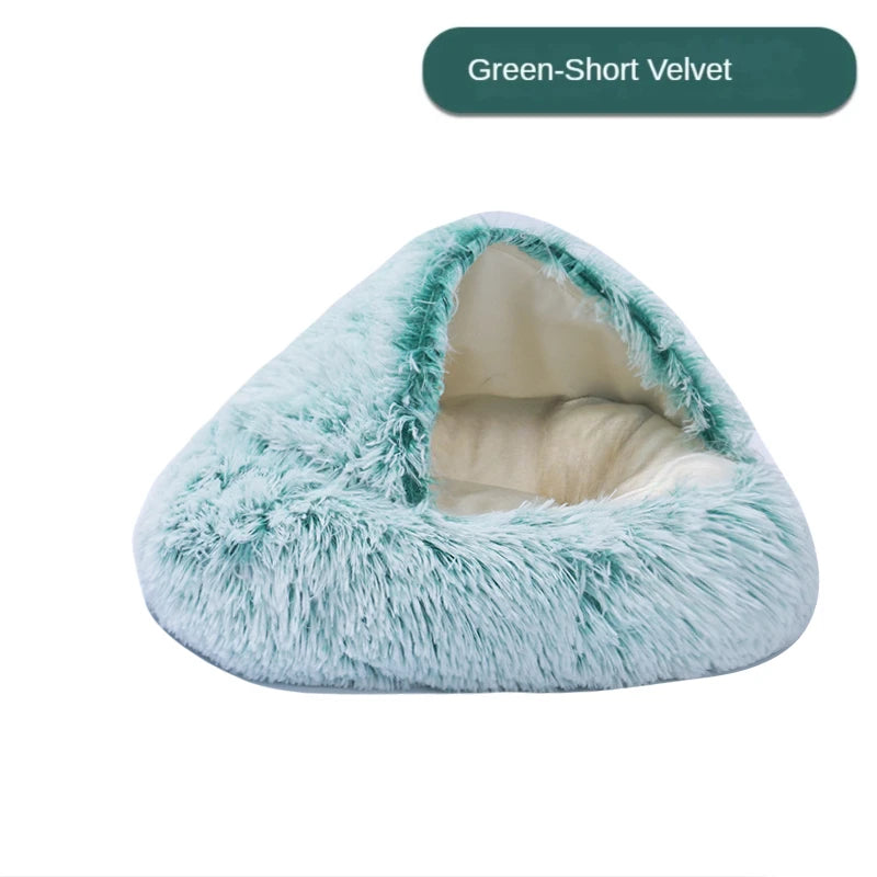 Cat Igloo Plush Bed with Tent Opening