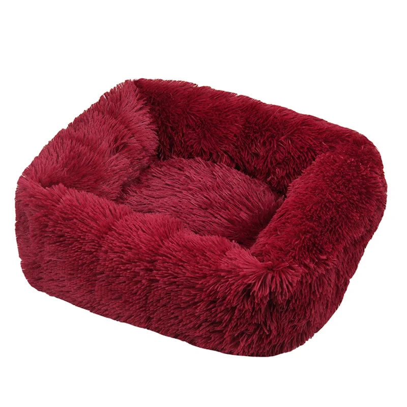 Rectangle Plush Dog/Cat Bed with Soft Lacy Frills