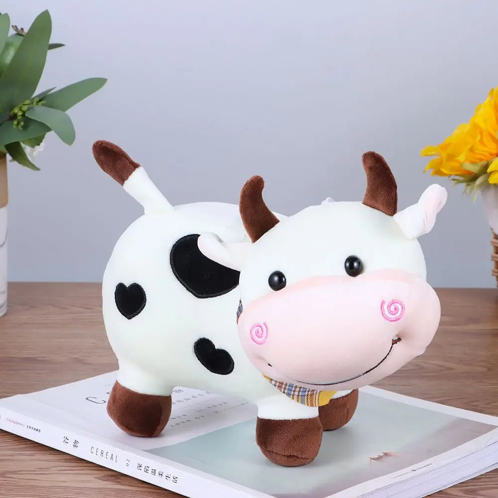 Baby Calf Cow with Spotted Hearts Plushie 11" Stuffed Animal