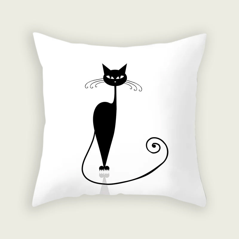 Slender Cat Plush Pillow Case