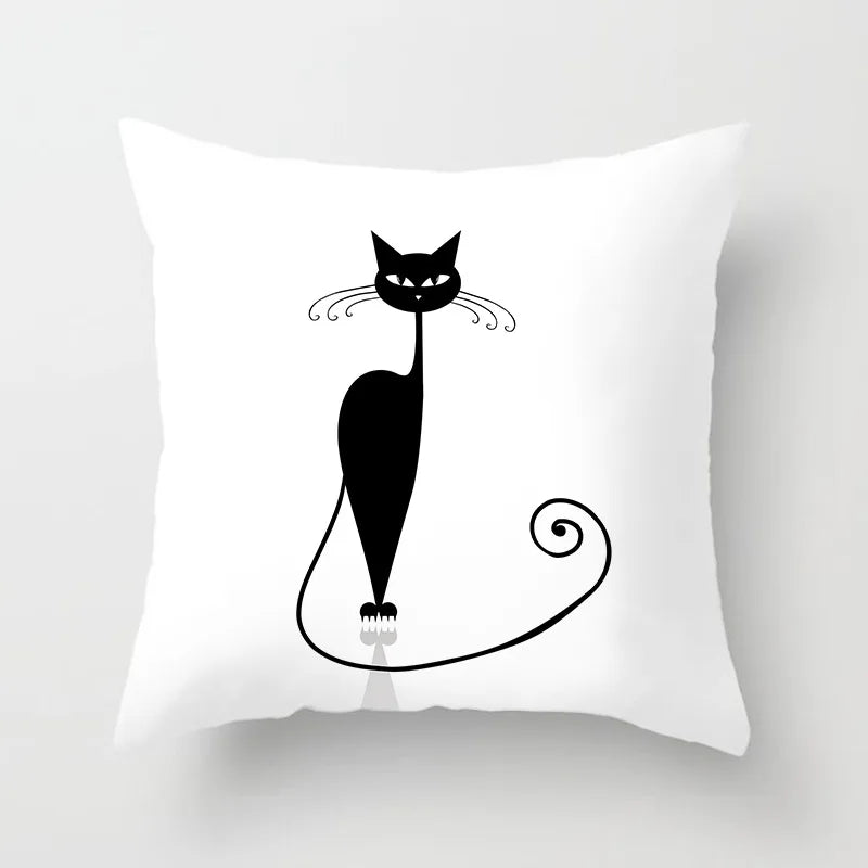 Slender Cat Plush Pillow Case