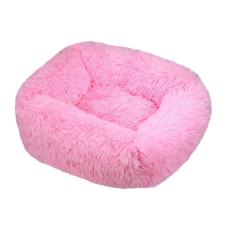 Rectangle Plush Dog/Cat Bed with Soft Lacy Frills