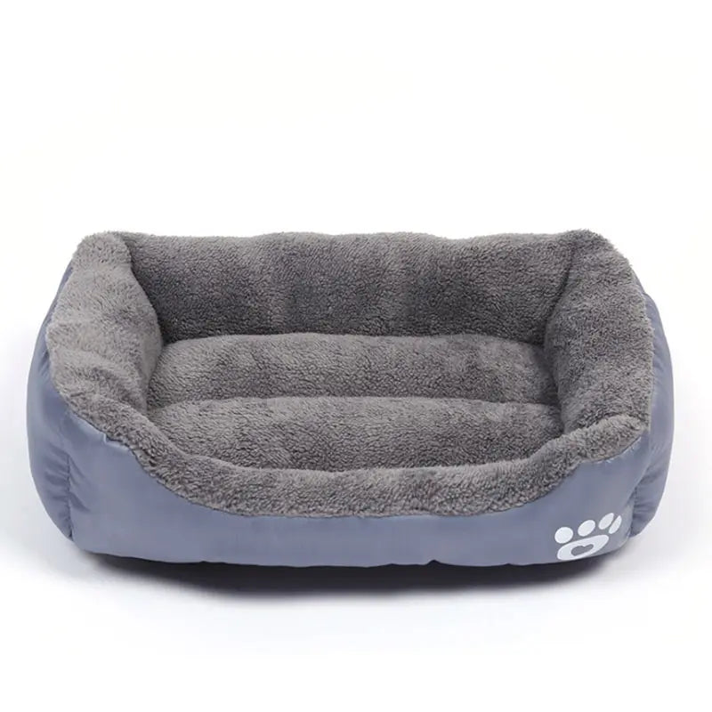 Dog Paw Heart Emblem Plush Dog Bed