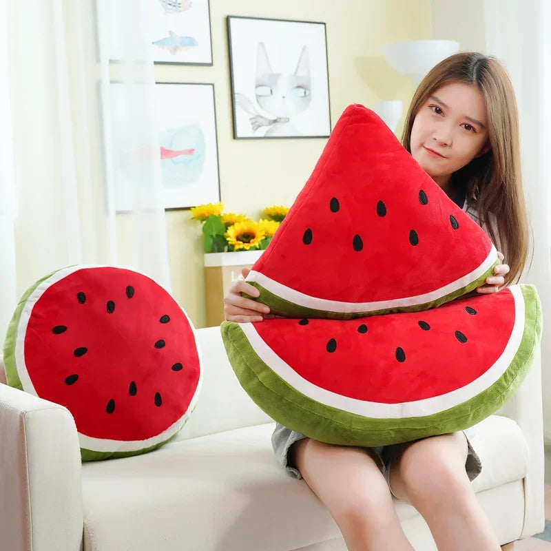 Black Seeded Watermelon Round Slice Plush