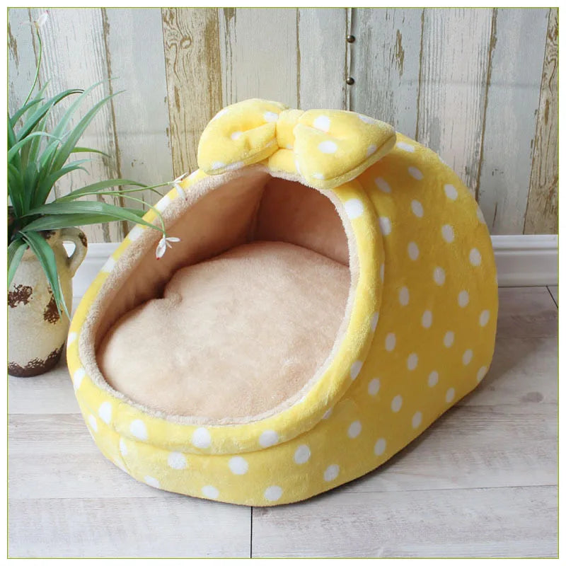 Luxe Plush Pet Crib with Bow