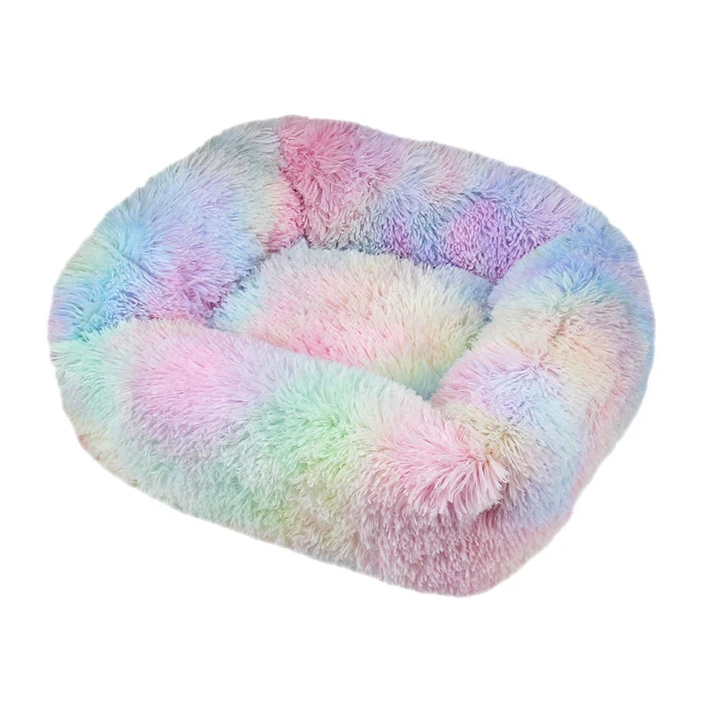 Rectangle Plush Dog/Cat Bed with Soft Lacy Frills