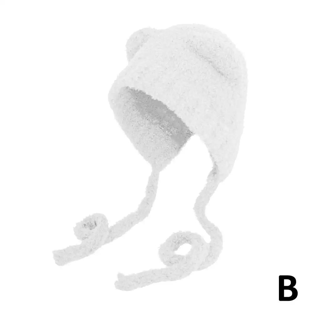 Bear Ears Plush Beanie Knit Hat
