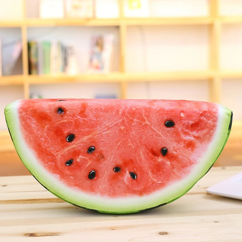 Half Watermelon Slice Printed Fruit Pillow