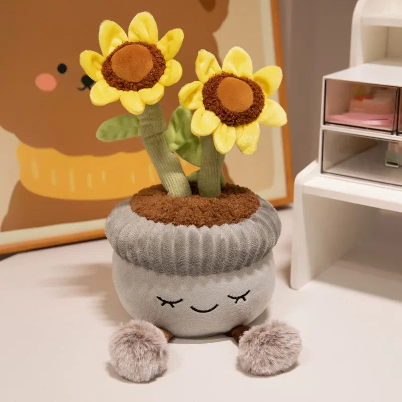 Sleeping Sunflower Potted Plant Plushie