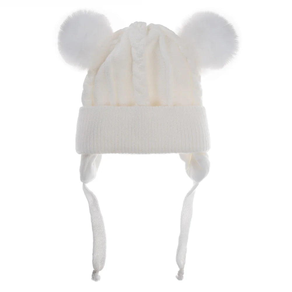 Pompom Ears Plush Winter Hat